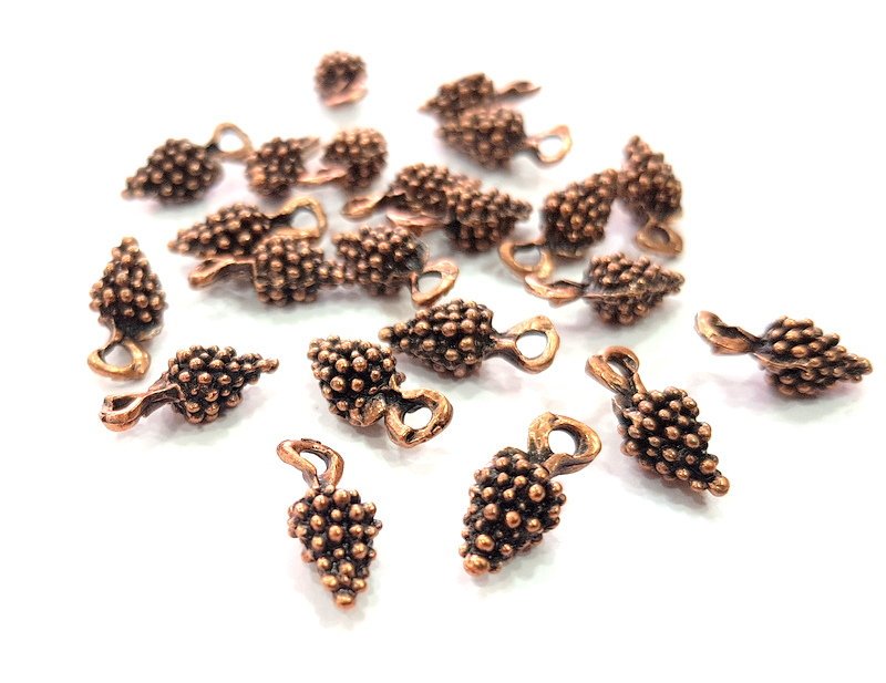 10 Antique Copper Charm Antique Copper Plated Metal (15x6mm) G13805