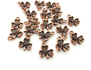 10 Clover Charm Antique Copper Charm Antique Copper Plated Metal (16x12mm) G13808