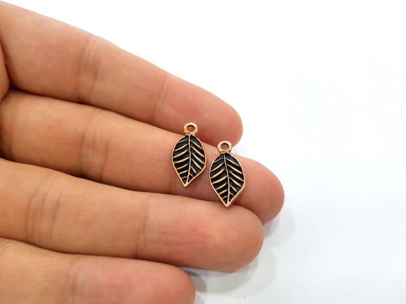 20 Leaf Charm Antique Copper Charm Antique Copper Plated Metal (18x9mm) G13809