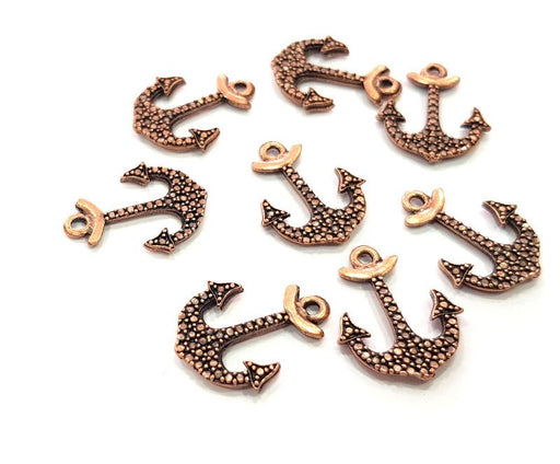 10 Anchor Charm Antique Copper Charm Antique Copper Plated Metal (21x17mm) G13812