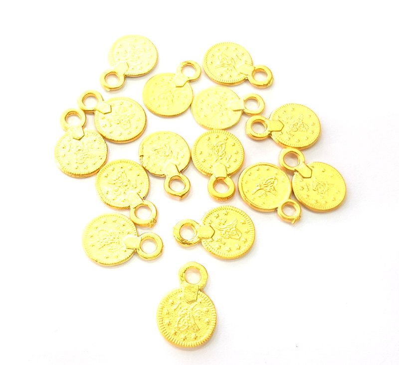 10 Ottoman Signature Charm Gold Charms Gold Plated Metal (10mm)  G14313