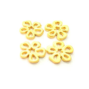 10 Flower Charm Gold Charms Gold Plated Metal (14mm)  G14314
