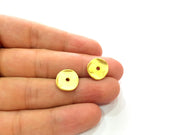 10 Gold Round Charms Gold Charm Gold Plated Metal (13mm)  G14318