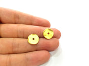 10 Wavy Disc Findings  Gold Charm Gold Plated Metal (13mm)  G14318