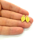 10 Leaf Charm Gold Charms Gold Plated Metal (19x9mm)  G14319
