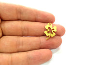 4 Clover Charm Matt Gold Charms (21x15mm)  G14320