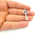 4 Key Charm Silver Charms Antique Silver Plated Metal (34x16mm) G14337