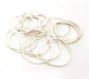 10 Silver Circle Connector Antique Silver Plated Brass (34 mm)  G14341