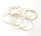 10 Silver Circle Connector Antique Silver Plated Brass (34 mm)  G14341