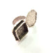 Silver Ring Setting Resin Ring Blank Cabochon Base inlay Mounting Adjustable Ring Base Bezel (15x15 mm) Antique Silver Plated Brass G14345