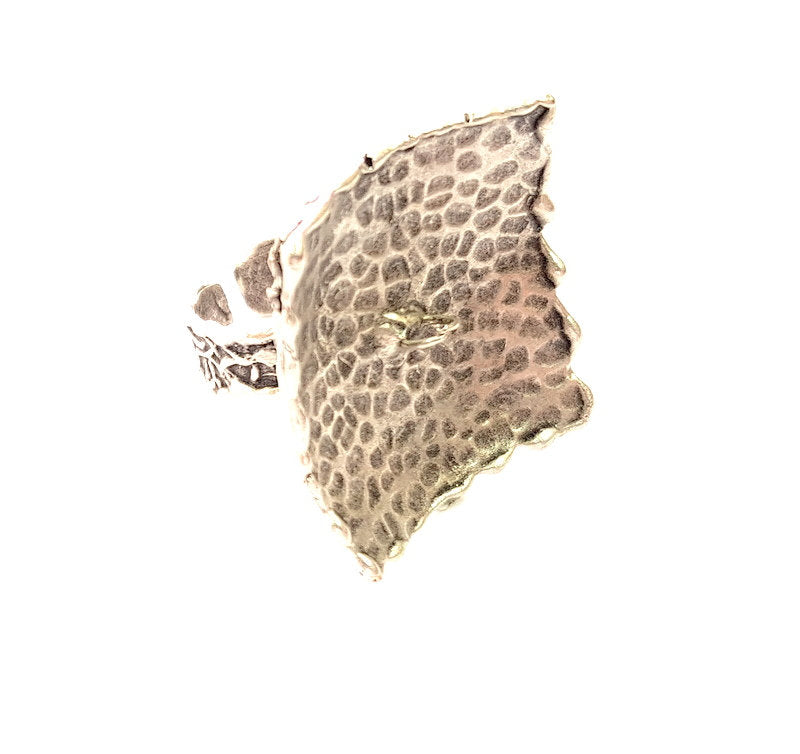 Silver Ring Setting Resin Ring Blank Cabochon Base inlay Mounting Adjustable Ring Base Bezel (29mm) Antique Silver Plated Brass G14353