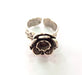 Silver Ring Setting Resin Ring Blank Cabochon Base inlay Ring Mounting Adjustable Ring Base Bezel (6 mm) Antique Silver Plated Brass G14355