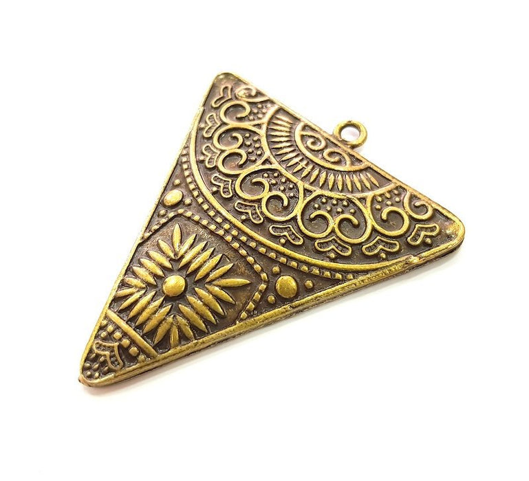 Triangle Pendant Antique Bronze Pendant Antique Bronze Plated Metal ( 59x50mm) G13837