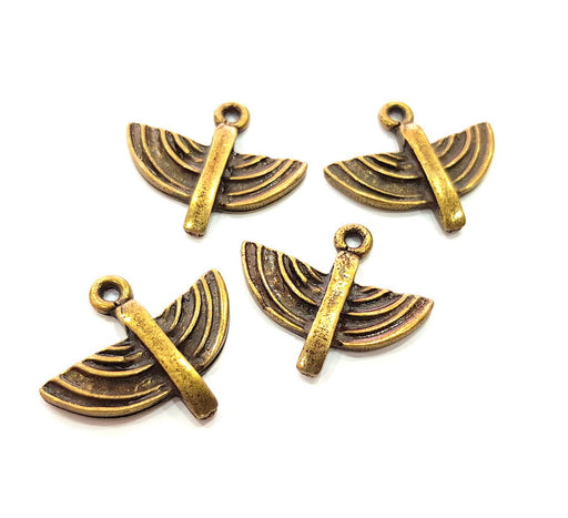 4  Antique Bronze Charm Antique Bronze Plated Metal  (25x22mm) G13842
