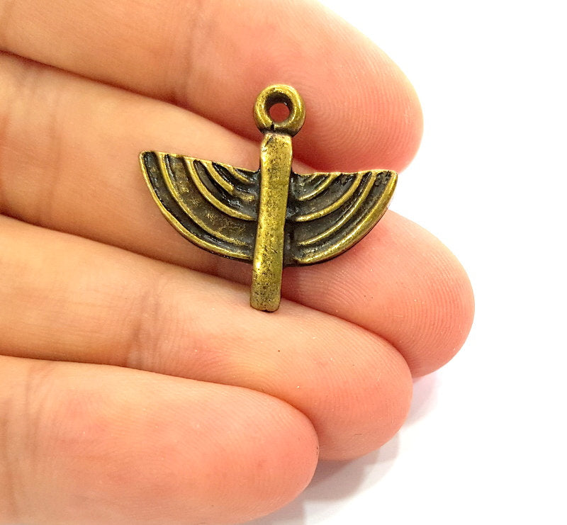 4  Antique Bronze Charm Antique Bronze Plated Metal  (25x22mm) G13842