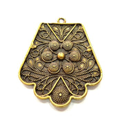 Antique Bronze Pendant Antique Bronze Plated Metal ( 55x44mm) G13843