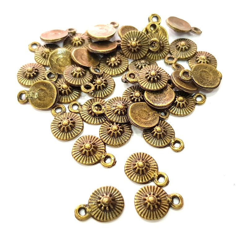 20 Antique Bronze Charm Antique Bronze Plated Metal  (12x9mm) G13844