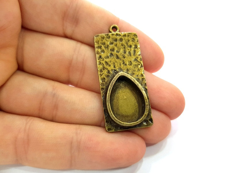 2 Antique Bronze Pendant Blank inlay Blank Mosaic Blank Resin Blank Bezel Base Setting Mountings Antique Bronze Plated(18x13mm blank) G13846