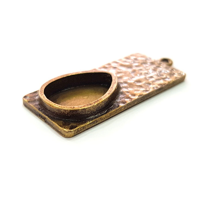 2 Antique Bronze Pendant Blank inlay Blank Mosaic Blank Resin Blank Bezel Base Setting Mountings Antique Bronze Plated(18x13mm blank) G13846