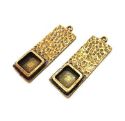 2 Antique Bronze Pendant Blank inlay Blank Mosaic Blank Resin Blank Bezel Base Setting Mountings Antique Bronze Plated(10x10mm blank) G13848