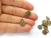 20 Ottoman signature Charm Antique Bronze Charm Antique Bronze Plated Metal  (9mm) G13849