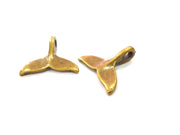 2 Fish tail Antique Bronze Charm Antique Bronze Plated Metal  (28x25mm) G13851