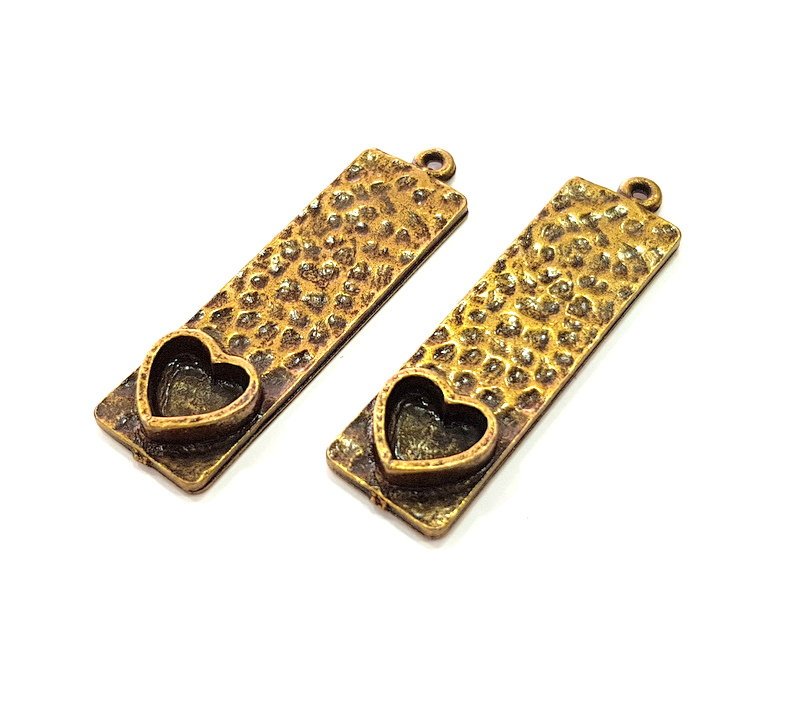 2 Antique Bronze Pendant Blank inlay Blank Mosaic Blank Resin Blank Bezel Base Setting Mountings Antique Bronze Plated(8mm blank) G13856