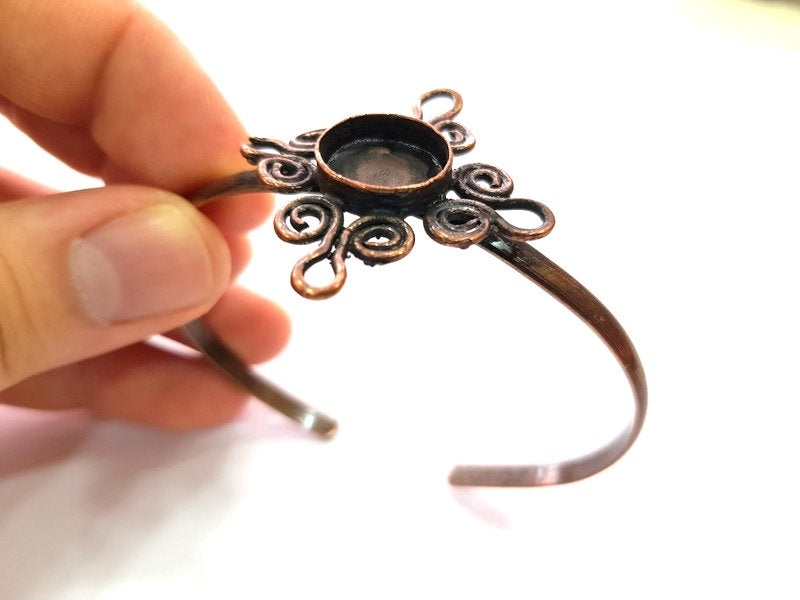 Copper Bracelet Blanks Bangle Blanks Cuff Blanks Adjustable Bracelet Blank Antique Copper Plated Brass (14mm Blanks ) G13862