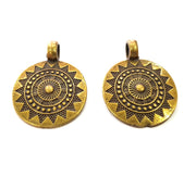 2 Antique Bronze Pendant Antique Bronze Plated Metal ( 28mm) G13866