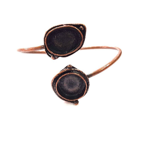 Copper Bracelet Blanks Bangle Blanks Cuff Blanks Adjustable Bracelet Blank Antique Copper Plated Brass (18x13mm and 16mm Blanks ) G13869
