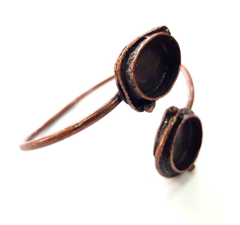 Copper Bracelet Blanks Bangle Blanks Cuff Blanks Adjustable Bracelet Blank Antique Copper Plated Brass (18x13mm and 16mm Blanks ) G13869