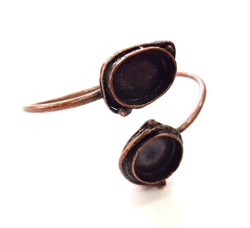 Copper Bracelet Blanks Bangle Blanks Cuff Blanks Adjustable Bracelet Blank Antique Copper Plated Brass (18x13mm and 16mm Blanks ) G13869