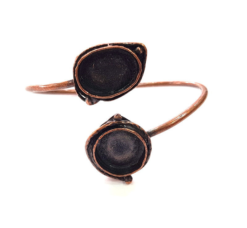Copper Bracelet Blanks Bangle Blanks Cuff Blanks Adjustable Bracelet Blank Antique Copper Plated Brass (18x13mm and 16mm Blanks ) G13869
