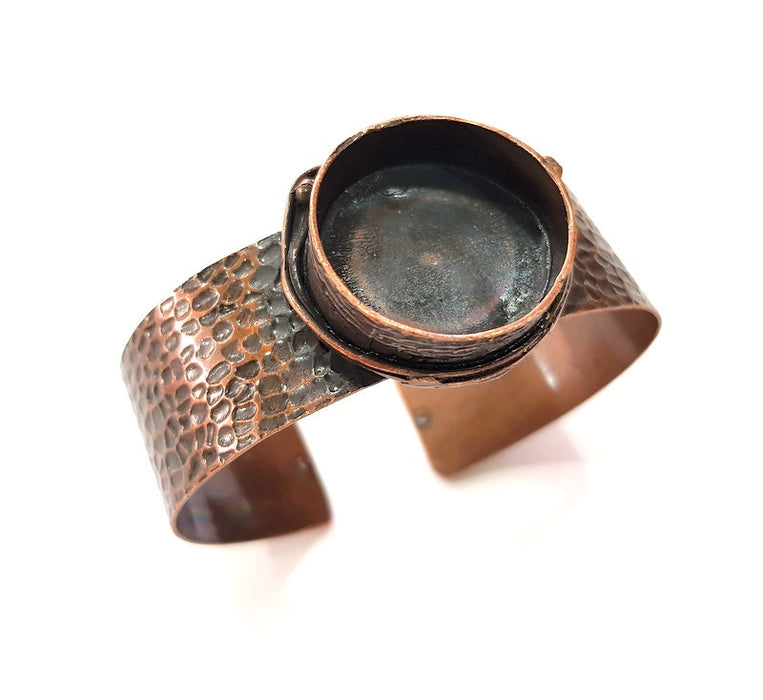 Copper Bracelet Blanks Bangle Blanks Cuff Blanks Adjustable Hammered Bracelet Blank Antique Copper Plated Brass (24mm ) G13871