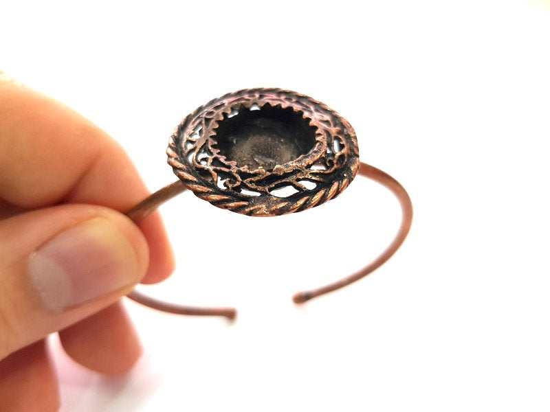 Copper Bracelet Blanks Bangle Blanks Cuff Blanks Adjustable Bracelet Blank Antique Copper Plated Brass (15mm Blanks ) G13872