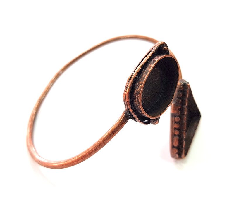 Copper Bracelet Blanks Bangle Blanks Cuff Blanks Adjustable Bracelet Blank Antique Copper Plated Brass (18x13mm and 24x21mm Blanks ) G13876