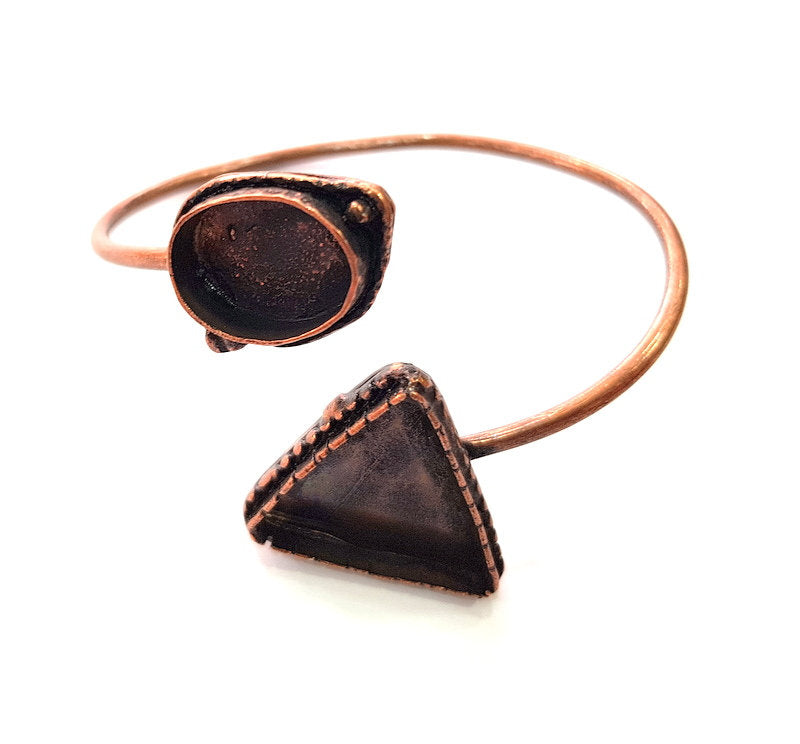 Copper Bracelet Blanks Bangle Blanks Cuff Blanks Adjustable Bracelet Blank Antique Copper Plated Brass (18x13mm and 24x21mm Blanks ) G13876