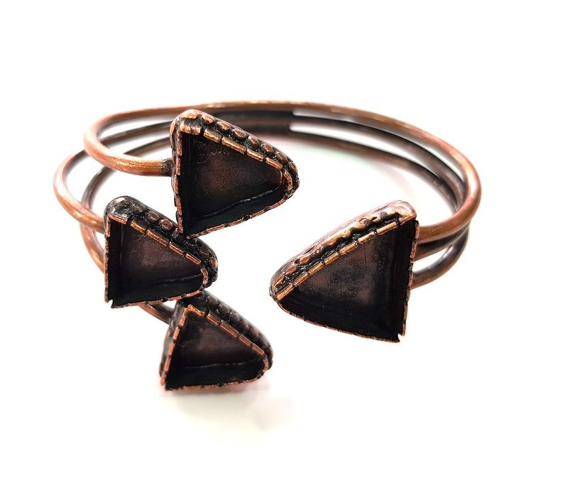 Copper Bracelet Blanks Bangle Blanks Cuff Blanks Adjustable Bracelet Blank Antique Copper Plated Brass (14x13mm and 18x16mm Blanks ) G13878