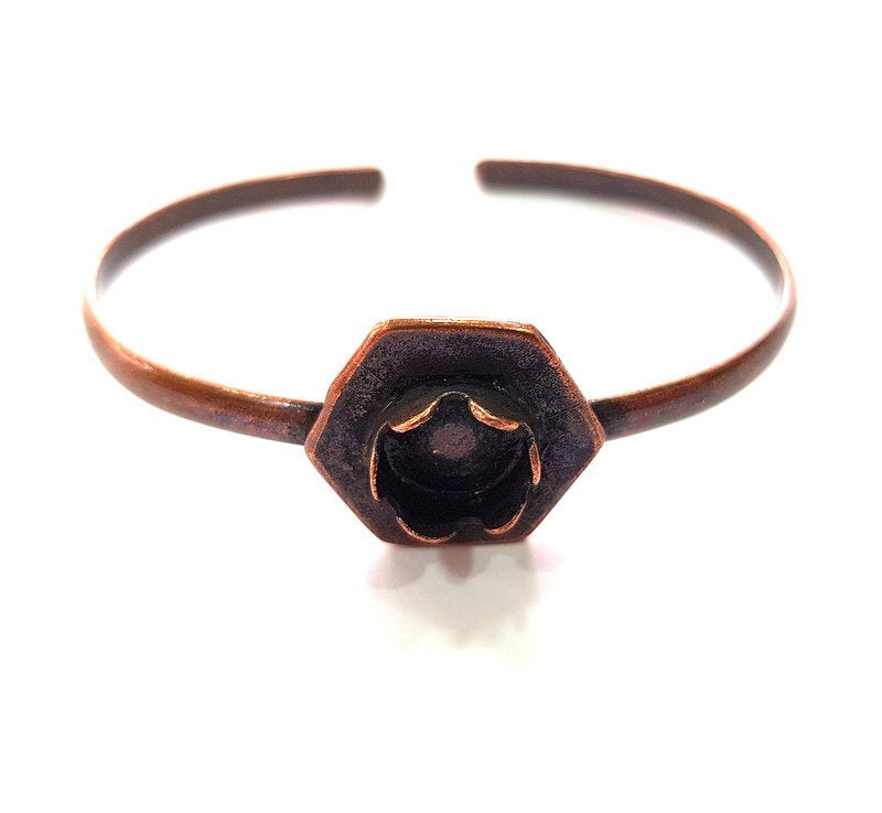 Copper Bracelet Blanks Bangle Blanks Cuff Blanks Adjustable Bracelet Blank Antique Copper Plated Brass (10mm Blanks ) G13883