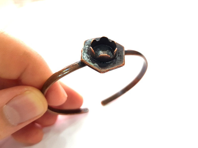 Copper Bracelet Blanks Bangle Blanks Cuff Blanks Adjustable Bracelet Blank Antique Copper Plated Brass (10mm Blanks ) G13883