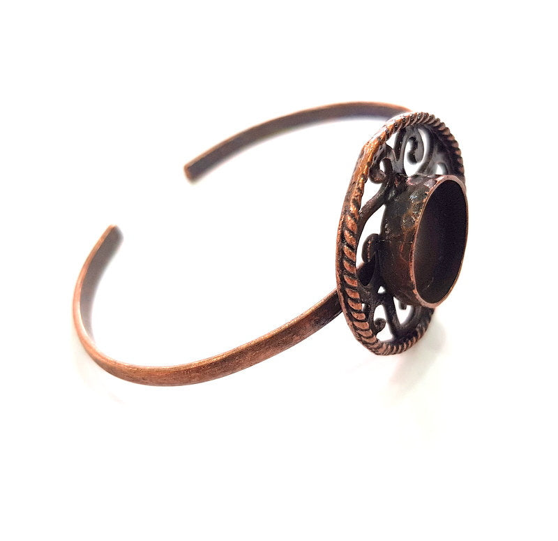 Copper Bracelet Blanks Bangle Blanks Cuff Blanks Adjustable Bracelet Blank Antique Copper Plated Brass (15mm Blanks ) G13886