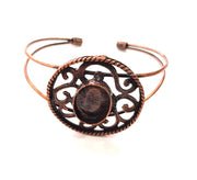 Copper Bracelet Blanks Bangle Blanks Cuff Blanks Adjustable Bracelet Blank Antique Copper Plated Brass (18x13mm Blanks ) G13891