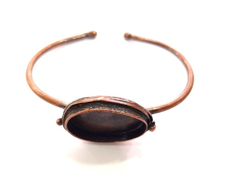 Copper Bracelet Blanks Bangle Blanks Cuff Blanks Adjustable Bracelet Blank Antique Copper Plated Brass (24x17mm Blanks ) G13896