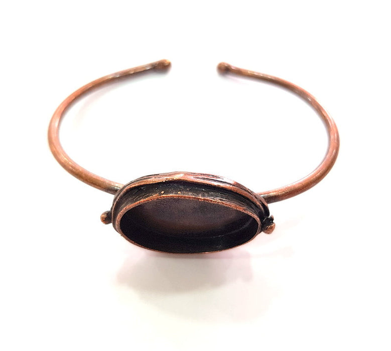 Copper Bracelet Blanks Bangle Blanks Cuff Blanks Adjustable Bracelet Blank Antique Copper Plated Brass (24x17mm Blanks ) G13896