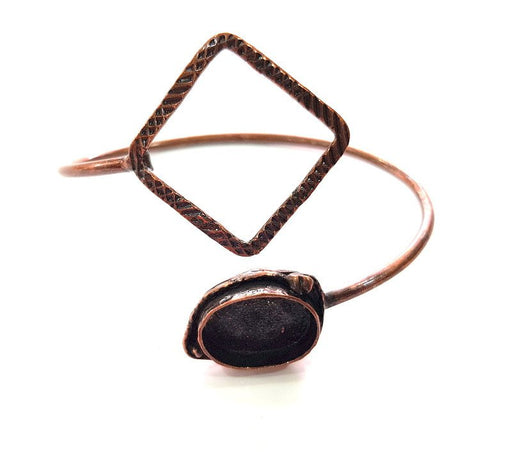 Copper Bracelet Blanks Bangle Blanks Cuff Blanks Adjustable Bracelet Blank Antique Copper Plated Brass (18x13mm Blanks ) G13897