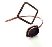 Copper Bracelet Blanks Bangle Blanks Cuff Blanks Adjustable Bracelet Blank Antique Copper Plated Brass (18x13mm Blanks ) G13897