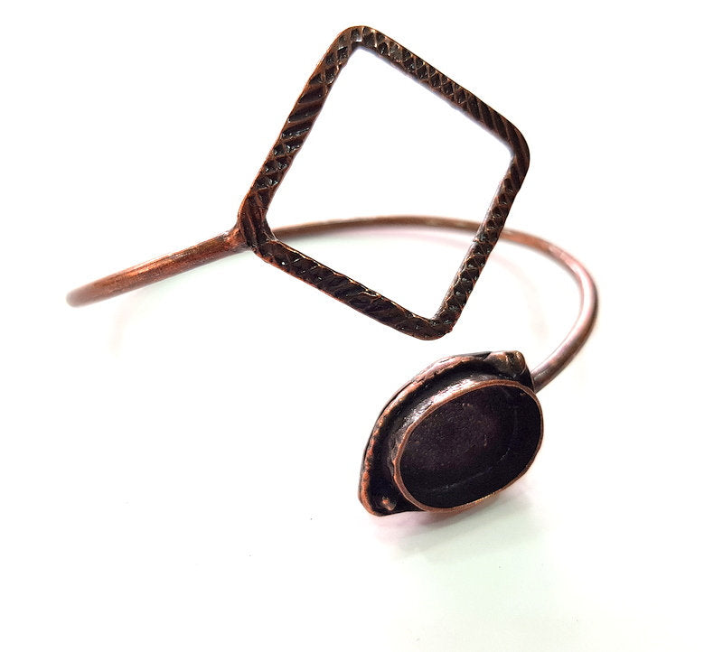 Copper Bracelet Blanks Bangle Blanks Cuff Blanks Adjustable Bracelet Blank Antique Copper Plated Brass (18x13mm Blanks ) G13897