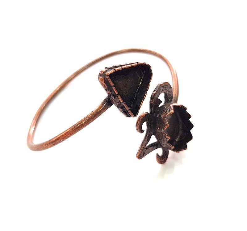 Copper Bracelet Blanks Bangle Blanks Cuff Blanks Adjustable Bracelet Blank Antique Copper Plated Brass (14x13mm and 18x13mm Blanks ) G13899