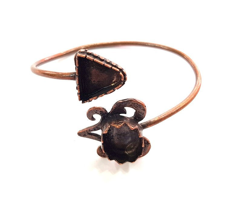 Copper Bracelet Blanks Bangle Blanks Cuff Blanks Adjustable Bracelet Blank Antique Copper Plated Brass (14x13mm and 18x13mm Blanks ) G13899