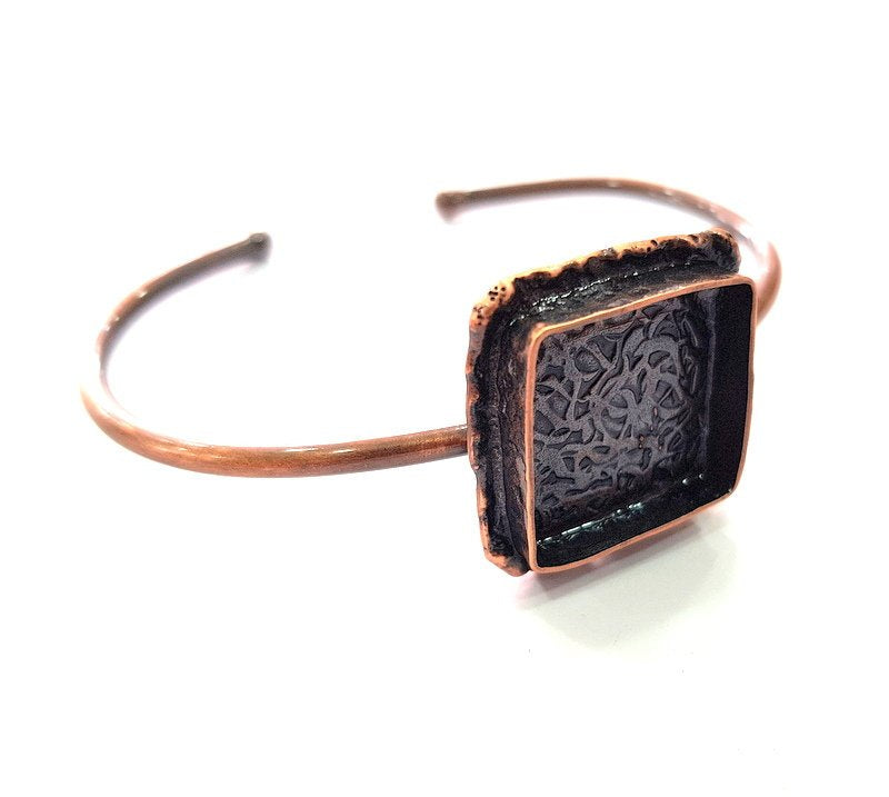 Copper Bracelet Blanks Bangle Blanks Cuff Blanks Adjustable Bracelet Blank Antique Copper Plated Brass (18x18mm Blanks ) G13901